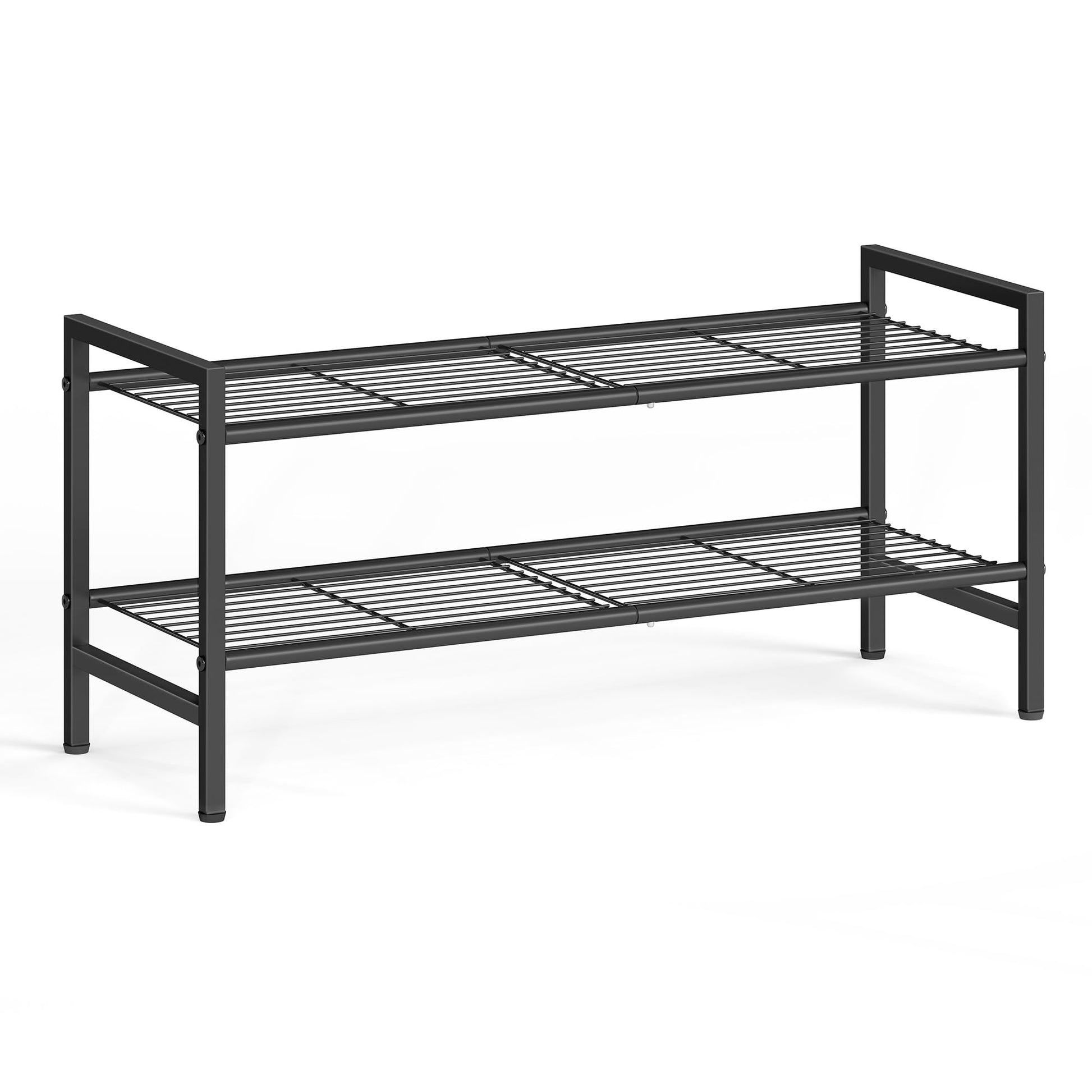 SONGMICS Metal Shoe Rack, Free Standing Shoe Organizer for Entryway Closet Garage Small Spaces