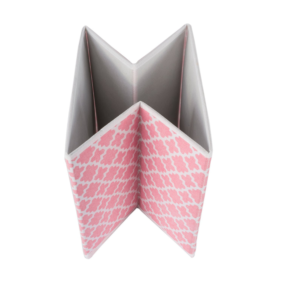 DII Non Woven Polyester Storage Bin, Lattice, Pink Sorbet, Small Set of 4