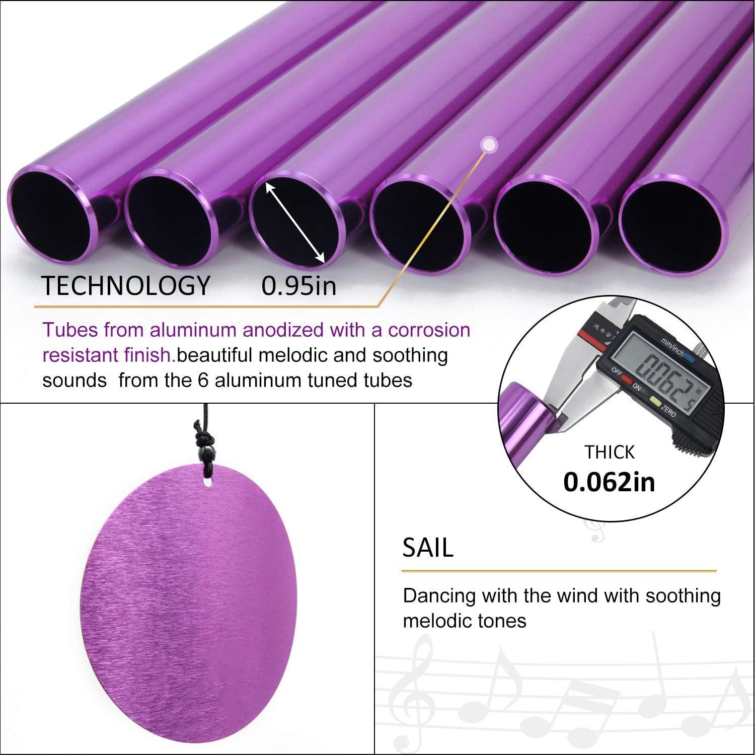 Memorial Wind Chimes Outdoor Large Deep Tone,36 Inch Wind Chimes Unique Tuned Relaxing Soothing