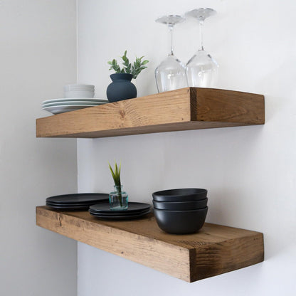 Modern Floating Shelves 3 Inches Thick for Wall, Wide Shelves for Kitchen, Living Room, Bedroom