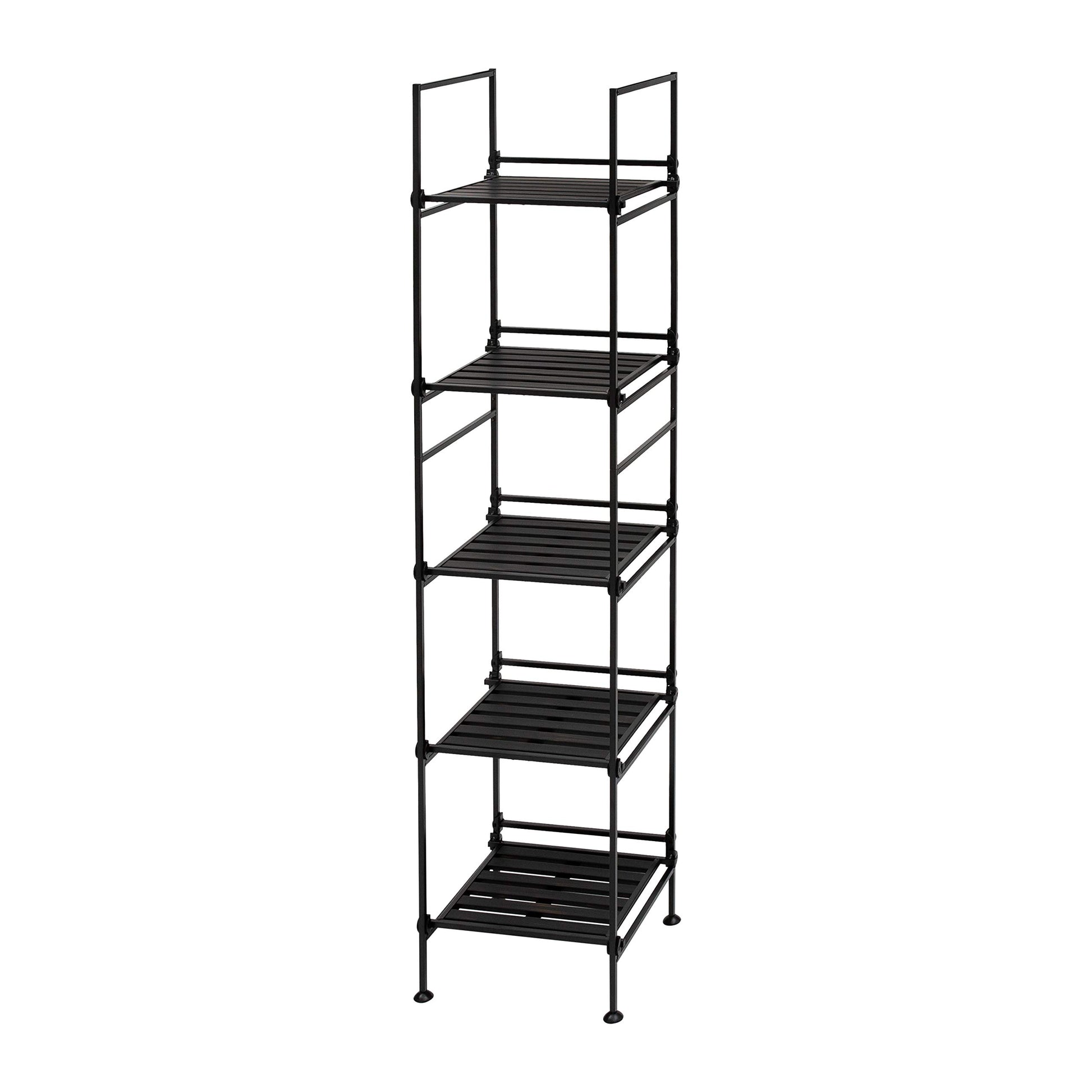 Organize It All 5 Tier Square Freestanding Shelf Unit for Bedroom, Bathroom, or Home Storage and
