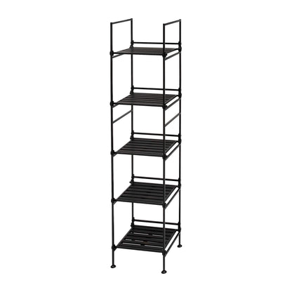 Organize It All 5 Tier Square Freestanding Shelf Unit for Bedroom, Bathroom, or Home Storage and