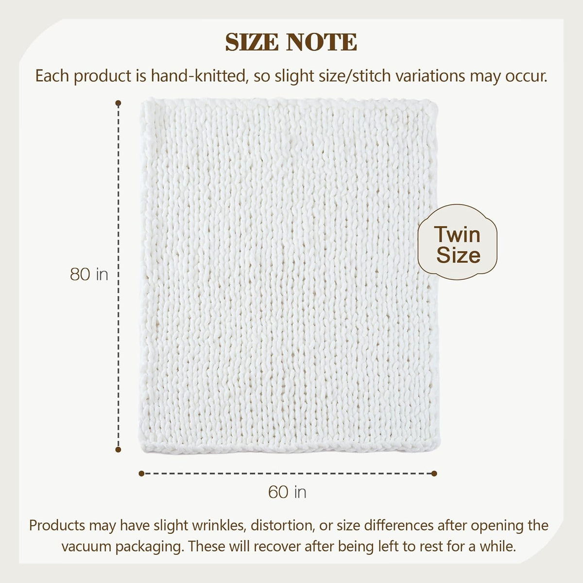 Carriediosa Chunky Knit Throw Blanket 60" X 80" Twin, 100% Hand Made Large Chenille Loop Yarn Soft