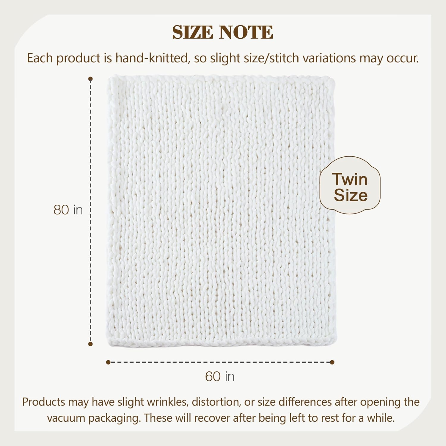 Carriediosa Chunky Knit Throw Blanket 60" X 80" Twin, 100% Hand Made Large Chenille Loop Yarn Soft