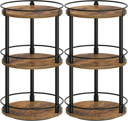 Spice Rack, Set of 2 Lazy Susan Organizer, 3-Tier Turntable Organizer For Cabinet, Compact and