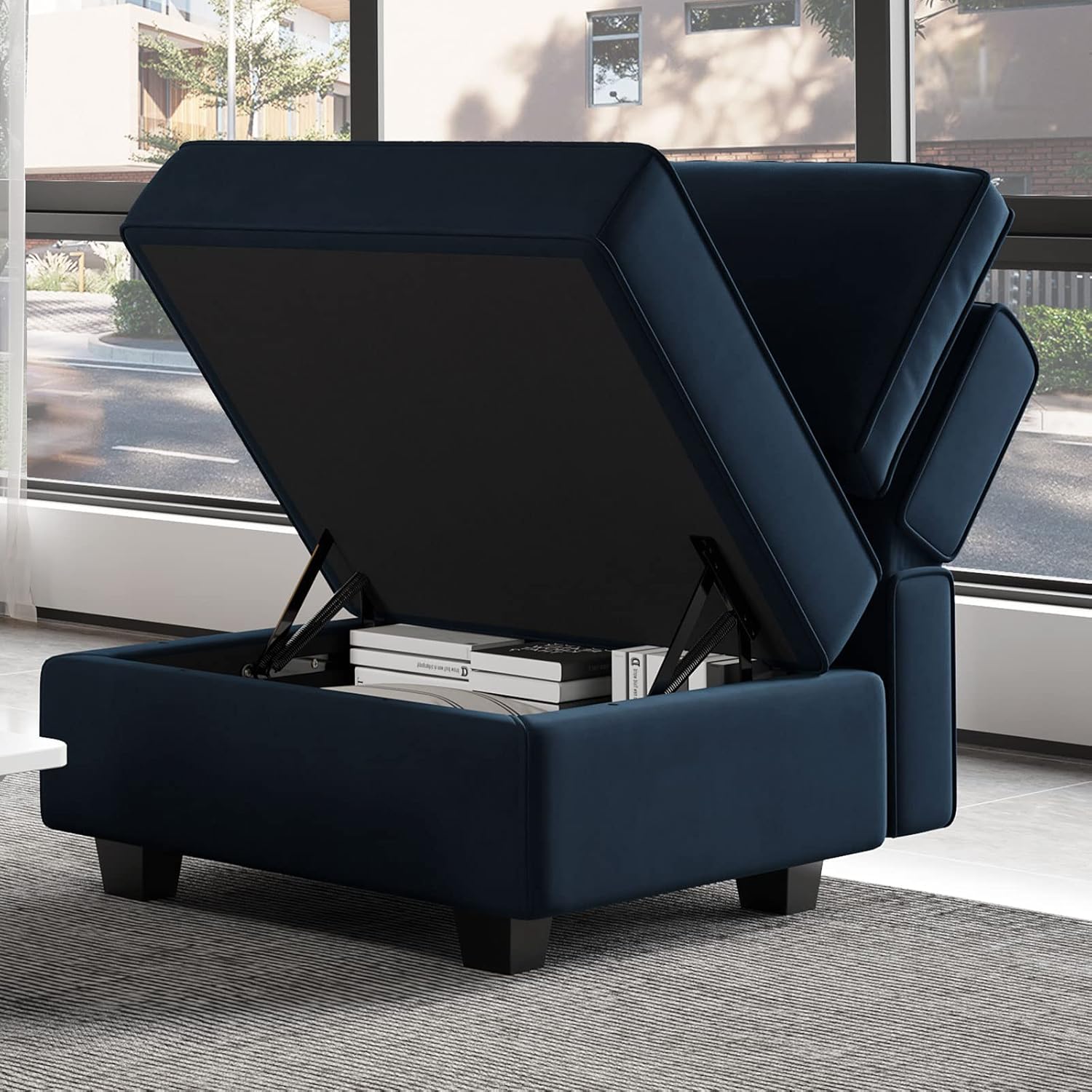 Belffin Modular Sofa Middle Module with Storage Accent Armless Chair for Modular Sectional Sofa