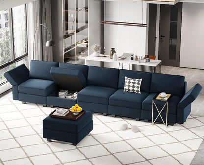 Belffin Modular Velvet Sectional Sofa with Chaise Lounge Sectional Sleeper Sofa with Storage Chaise
