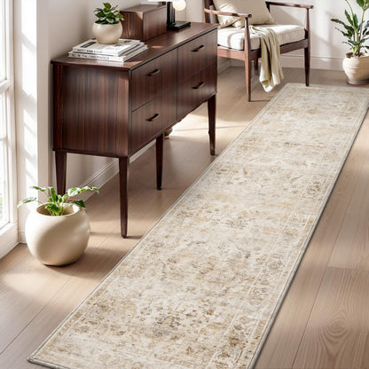 AMOAMI-2X10 Runner Rug-Washable Runners for Hallways-Soft Non Slip Bedside Rugs for Bedroom-Vintage