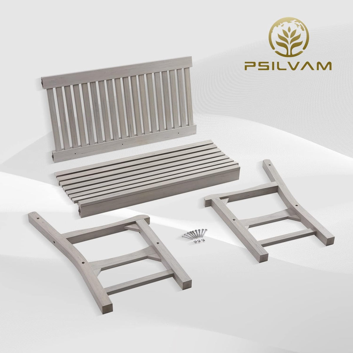 Psilvam Garden Bench, 2-Person Poly Lumber Patio Bench, All-Weather Outdoor Bench That Never Rot