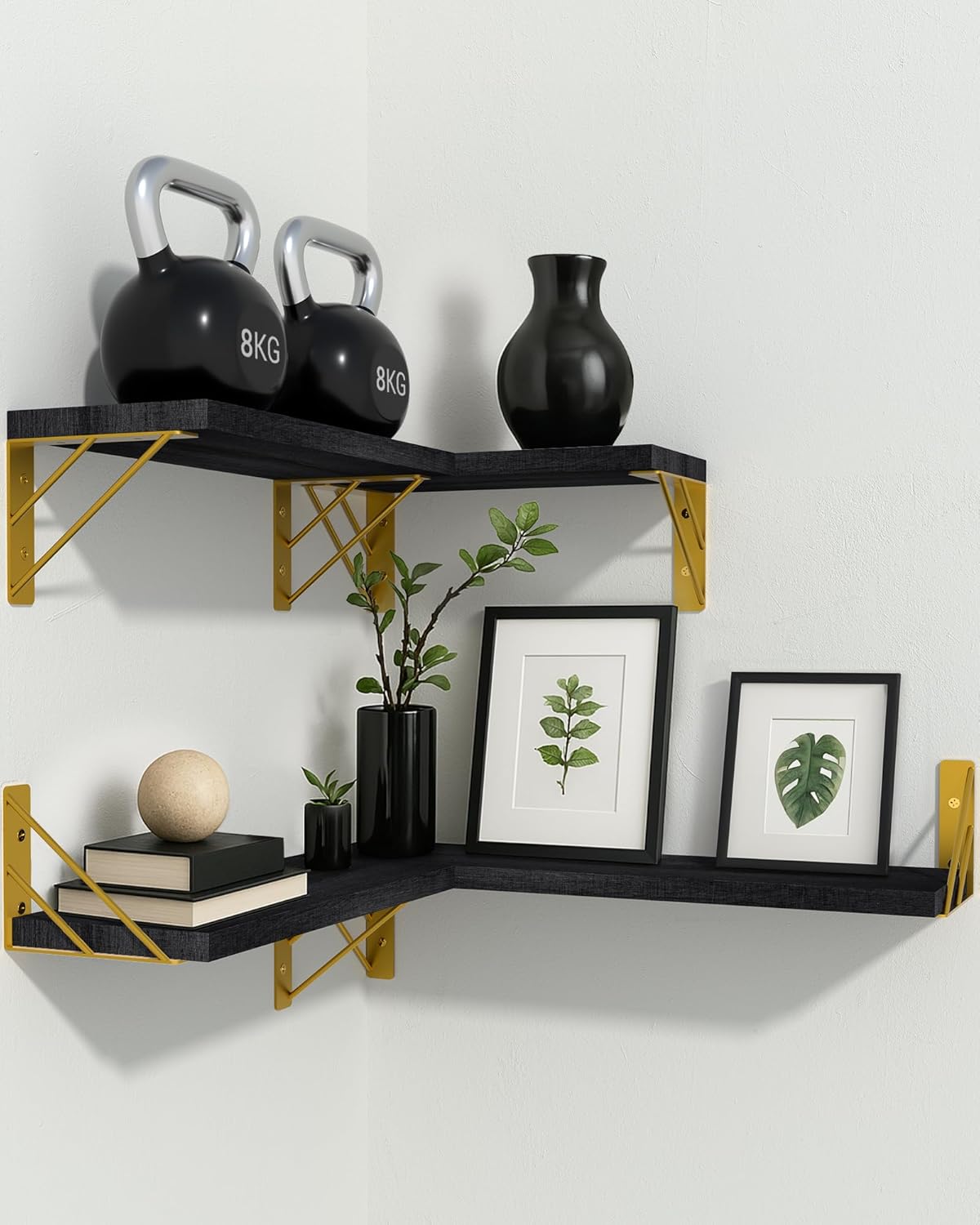 BAYKA Floating Shelves for Bedroom Decor, Wall Shelves for Storage, Wall Mounted Rustic Wood