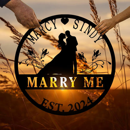 Personalized Wedding Gifts | Custom Metal Signs| Couples Gift for Her | Wedding Date Sign |