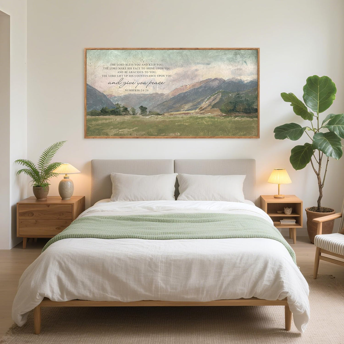 Aurlan Numbers 6:24-26 May The Lord Bless You Wall Art(40"x20"), Large Jesus Christian Bible Verse