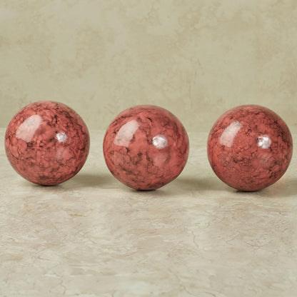 Cambria Cinnabar Marbled Orbs Sphere Balls 4 inches Diameter for Centerpiece Bowl and Tray Displays