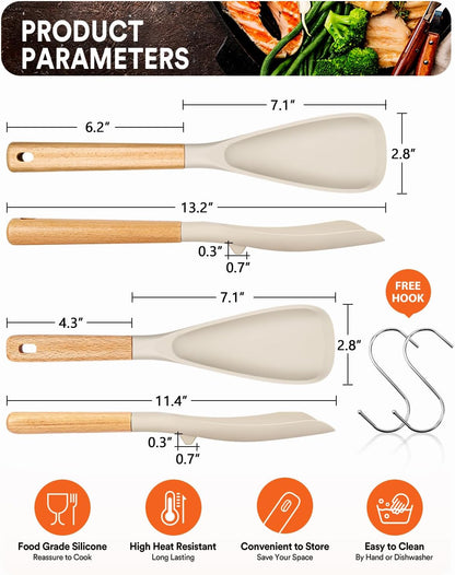 Multifunction Spatula Spoon for Nonstick Cookwares, Great for Cooking and Serving, Sturdy BPA-Free