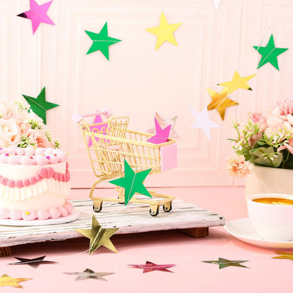 Patelai Glitter Star Garland Banner Decor 130 Feet Star Hanging Bunting Banner Twinkle Backdrop for