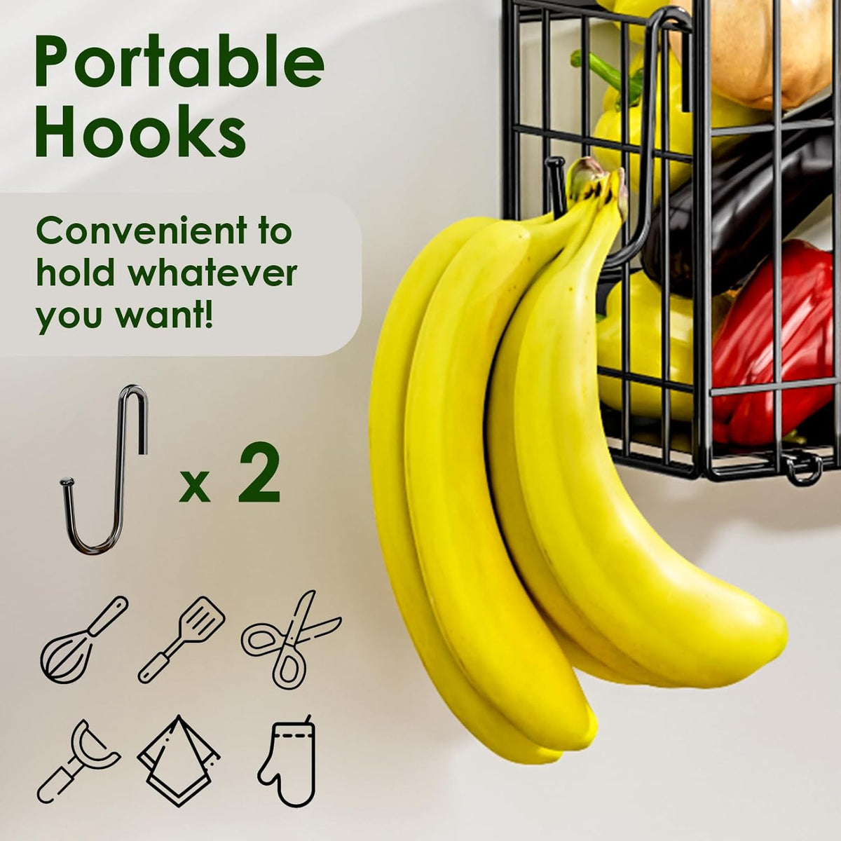 Magnetic Shelf for Fridge, Fruit Potato and Onion Storage Bins, Magnetic Spice Rack Shelves for