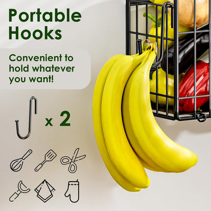 Magnetic Shelf for Fridge, Fruit Potato and Onion Storage Bins, Magnetic Spice Rack Shelves for