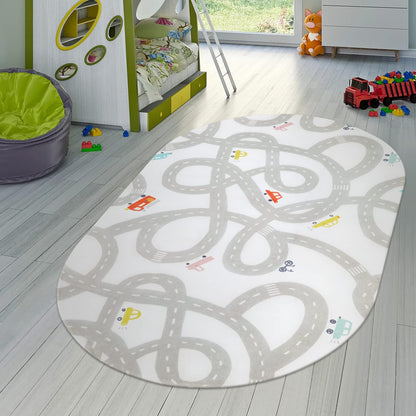 STARUIA Road Traffic Kids Rug Children Playing with Cars Playmat 4x6 Ft, Washable Play Carpet for