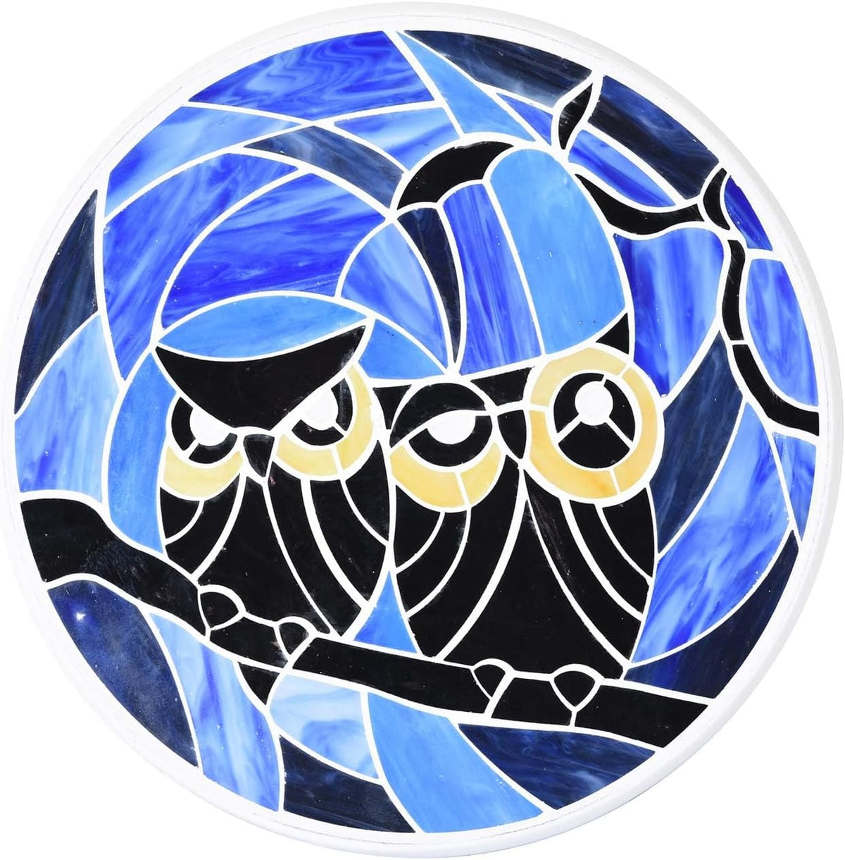 Bieye MSS005 Tiffany Style Stained Glass Mosaic Decorative Stepping Stone for Garden Decor (Owl
