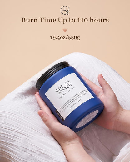 M&SENSE Ode to Winter - Lavender Sandalwood Strong Scented Candle, 19.4oz 110 Hour Clean Non Toxic