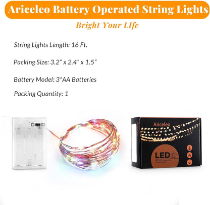 Led Fairy Lights Battery Operated, 1 Pack Mini Battery Powered Copper Wire Starry Fairy Lights for