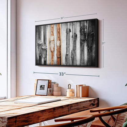 ElephantStock Ski Collection Wall Art - Horizontal Framed Canvas - 1-Piece Bathroom Wall Decor