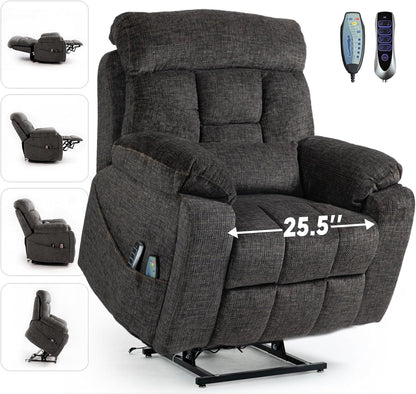 Lazy Boy Recliner Chair with Heated and Massage, 4 Motor Headrest, Lumbar Independent Adjustment