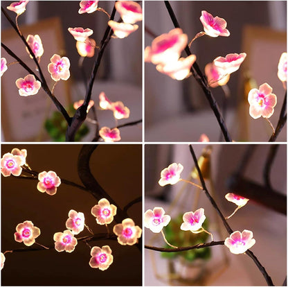 36 LED Cherry Blossom Sparkly Fairy Spirit Tree Lights, Twinkling Tree 3AA&USB Powered, Tabletop