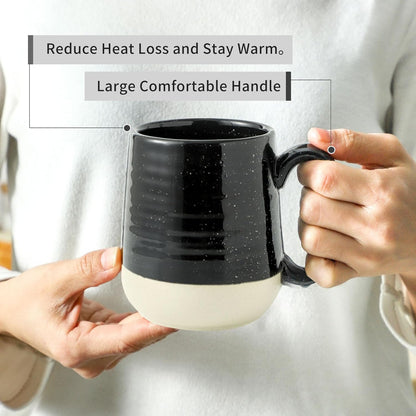 Hasense Coffee Mugs Ceramic, 15 oz Large Coffee Cups with Handle for Home and Office, Latte Mugs