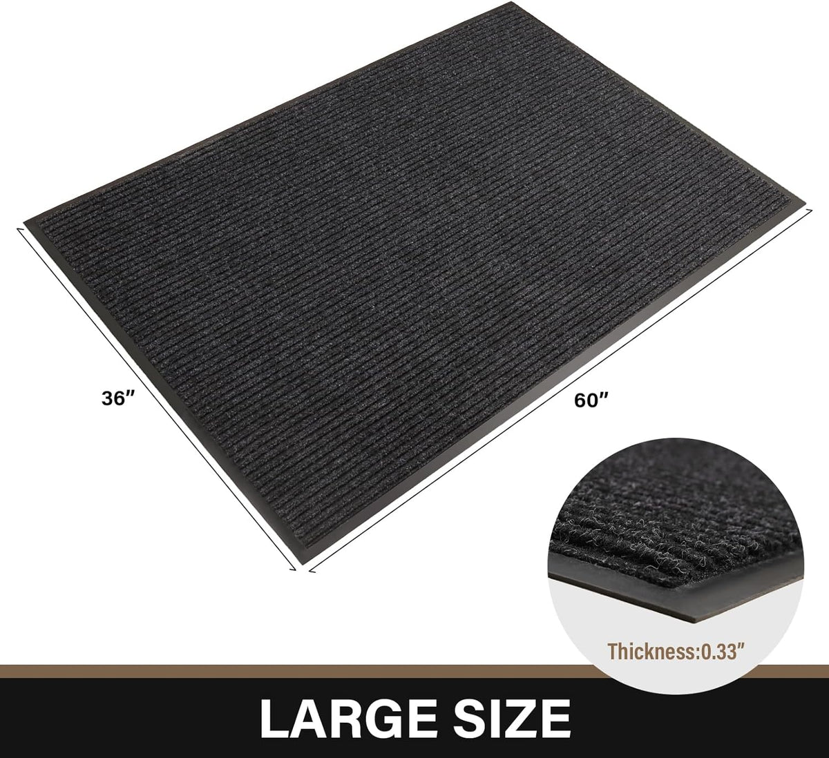 Large Front Door Mat, 60" x 36" Durable Front Doormat, Heavy Duty Large Welcome Door Matt for Home