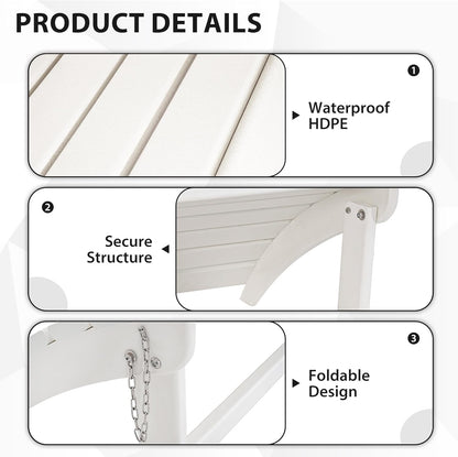 Sundale Outdoor Folding Plastic Adirondack Ottoman, All-Weather Adirondack Chair Footrest, Fade and