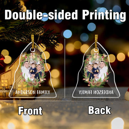Personalized Photo Crystal Ornaments, Christmas Tree Hanging Decor, Custom Ornaments for Family