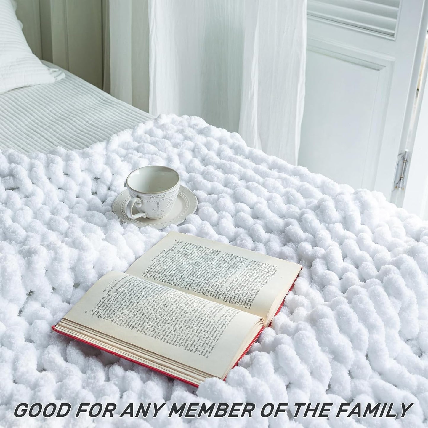 Chunky Knit Blanket - Luxury Soft Cozy 50 * 60 Throw Blanket,100% Woven Blanket Rope Knot Throw