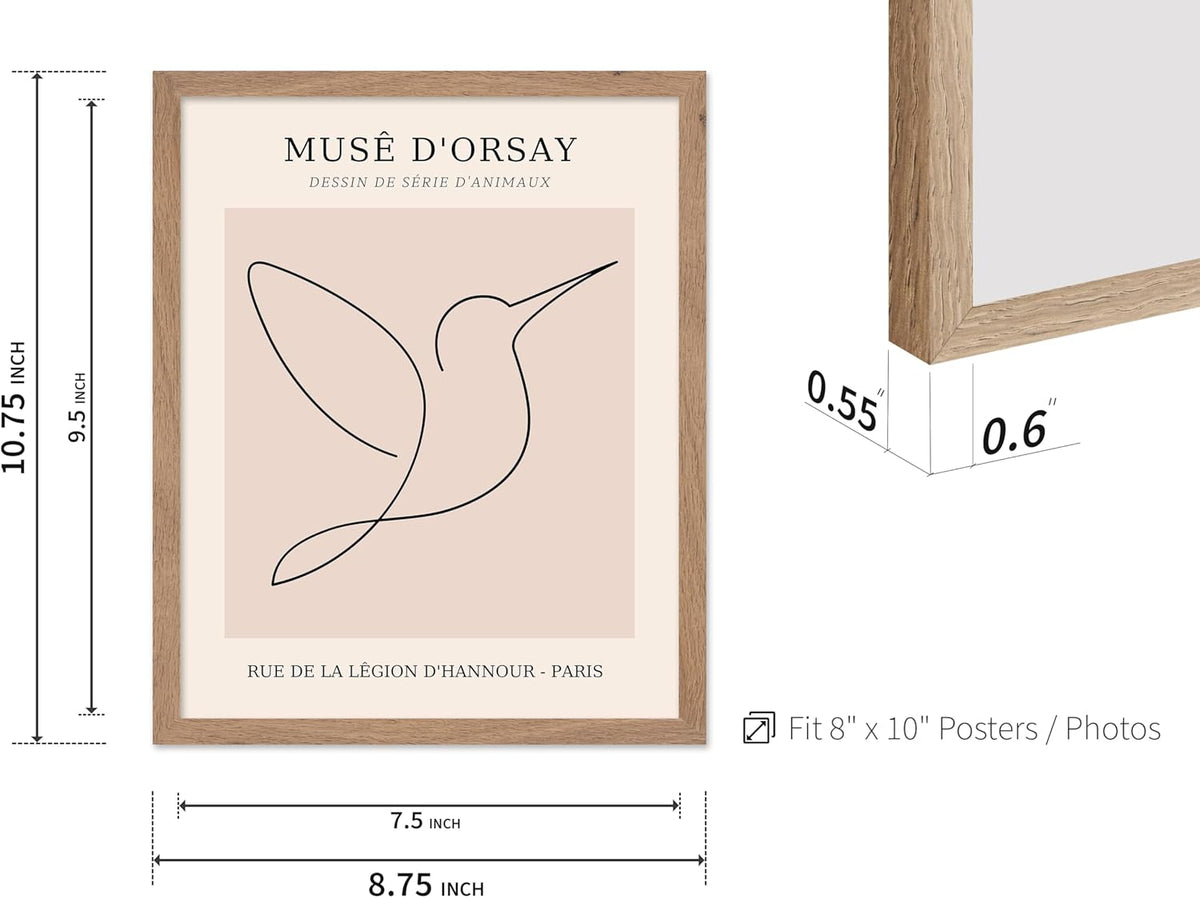 Poster Master Vintage Poster - Retro One Line Hummingbird Drawing Print - Bird Line Art - Minimal