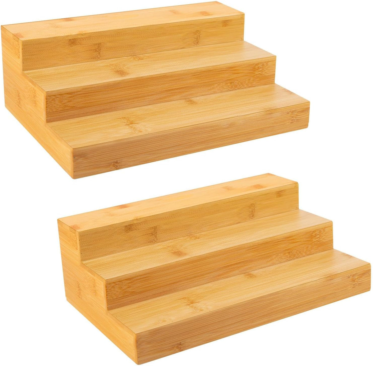Bamboo Spice Rack Organizer for Cabinet 3 Tier Countertop Step Spice Shelf for Kitchen Storage and