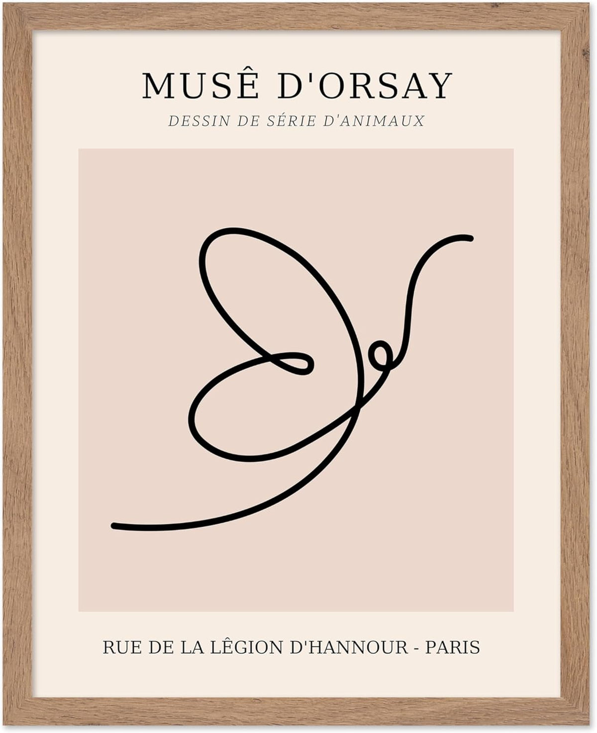 Poster Master Vintage Poster - Retro One Line Butterfly Drawing Print - Butterfly Line Art