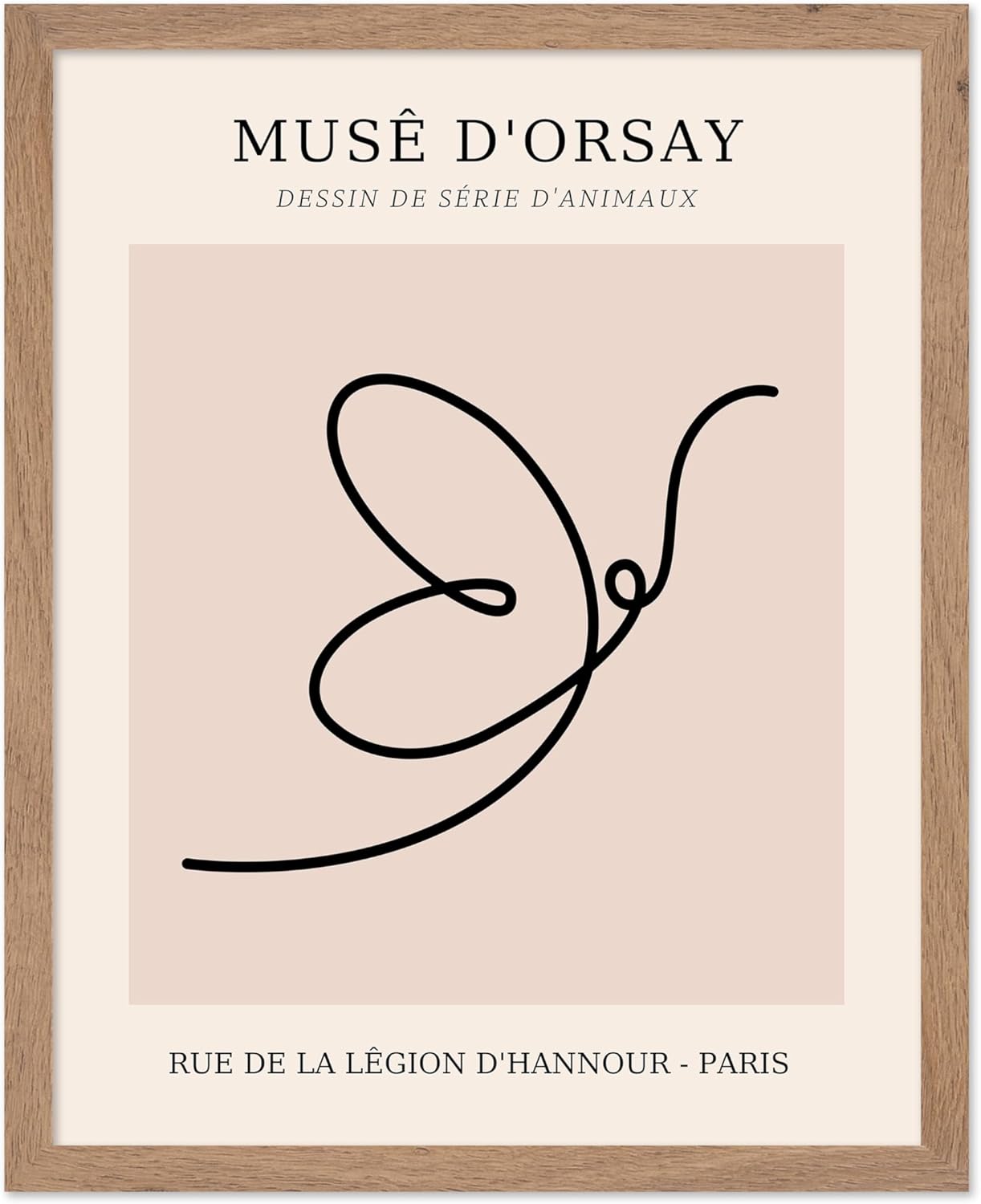 Poster Master Vintage Poster - Retro One Line Butterfly Drawing Print - Butterfly Line Art