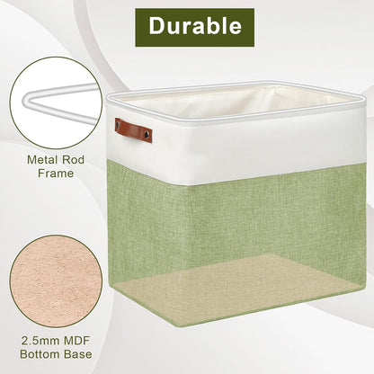 Large Fabric Storage Baskets | 50L Storage Bins, Decorative Linen Closet Baskets with Handles for