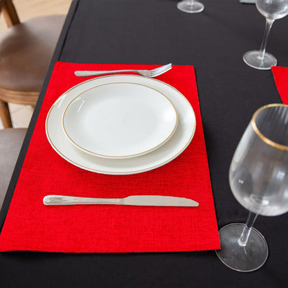 Cloth Placemats Set of 8, Linen Type Fabric Placemats Machine Washable Heat Resistant Placemats