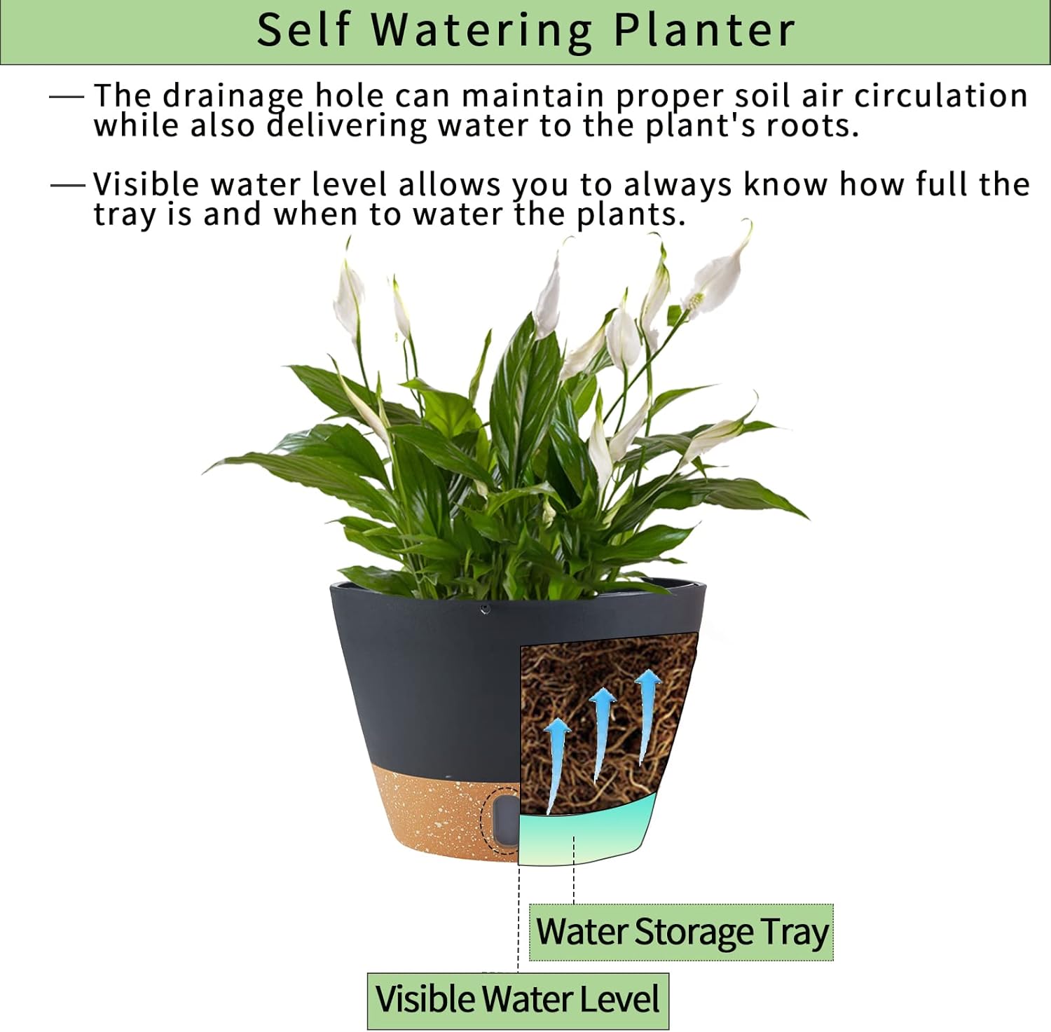 2 Pack Hanging Planters for Indoor Outdoor Plants, 10 Inch Hanging Flower Pot Basket with Drainage