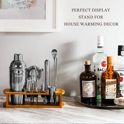 KITESSENSU Cocktail Shaker Set Bartender Kit with Stand | Bar Set Drink Mixer Set with All
