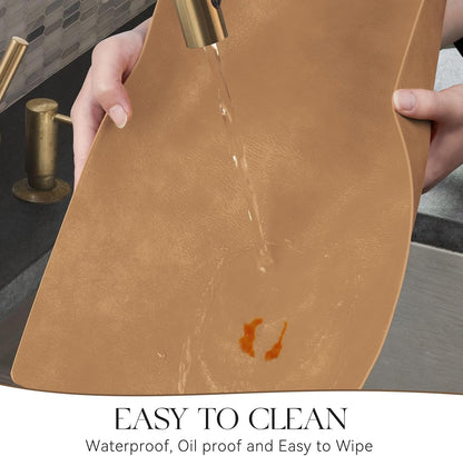 MOSAYT Vinyl Placemats Set of 4-12 X 17 Inch - Faux Leather 100% Waterproof Oil-Proof Wipeable PU