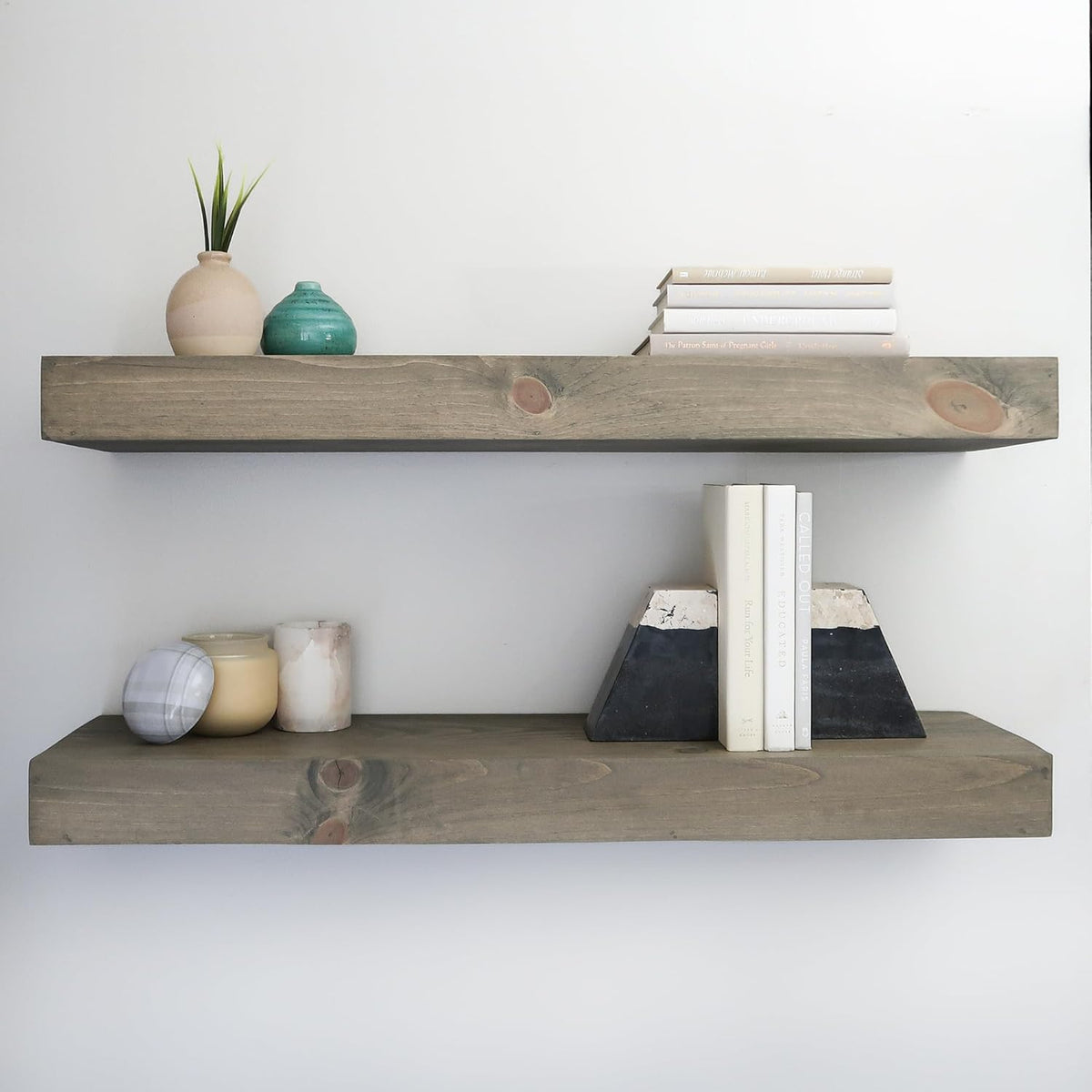Modern Floating Shelves 3 Inches Thick for Wall, Wide Shelves for Kitchen, Living Room, Bedroom