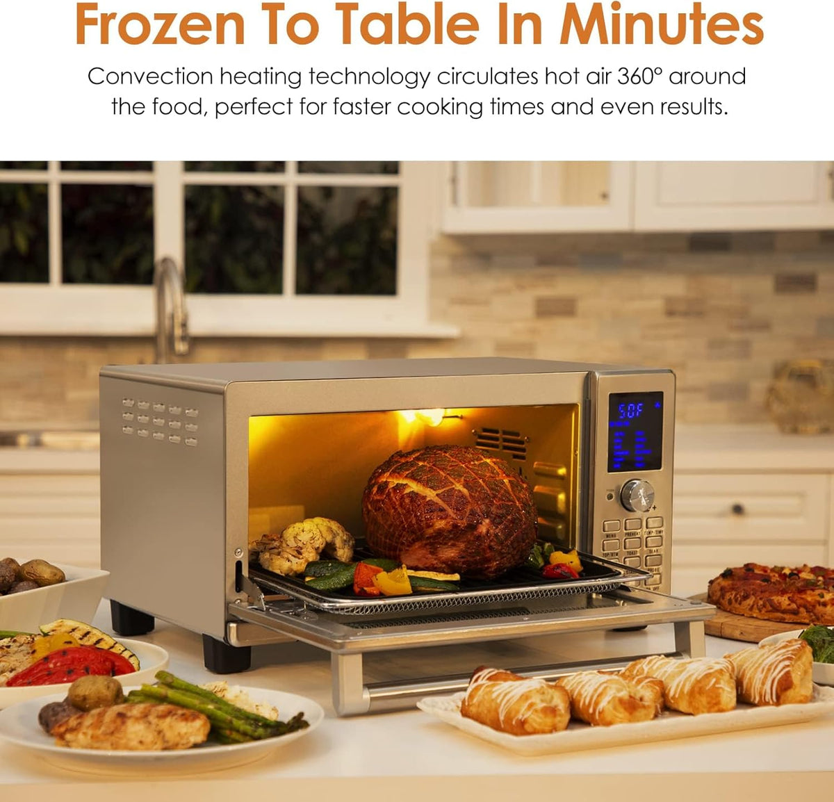Nuwave Bravo XL Air Fryer Toaster Smart Oven, 12-in-1 Countertop Grill/Griddle Combo, 30-Qt XL