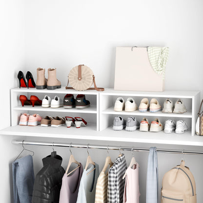 Whitmor Stackable 28" Extra Wide 2-Shelf Storage Organizer,Stackable Wood Combination Shoe
