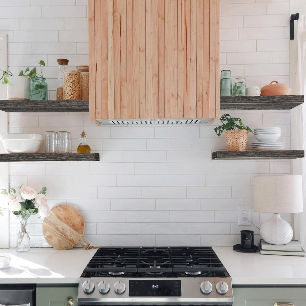 QEEIG Floating Shelves for Wall Bathroom Shelf Bedroom Kitchen Living Room Farmhouse Small Book