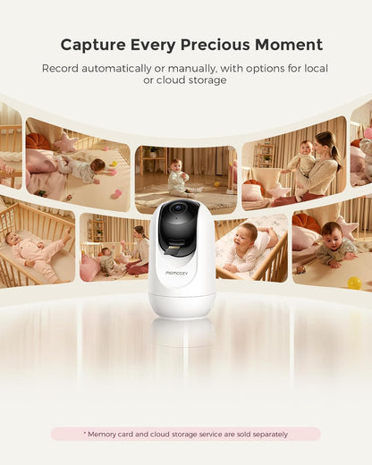 Momcozy Smart WiFi Baby Monitor with Camera and Audio, 5" 1080P Screen with Wall Mount, Motion &