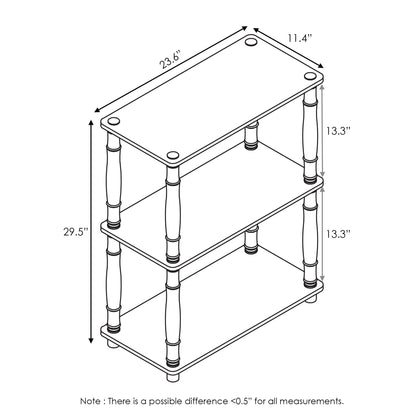 Furinno Turn-N-Tube 3-Tier Compact Multipurpose Shelf Display Rack with Classic Tube, Sonoma