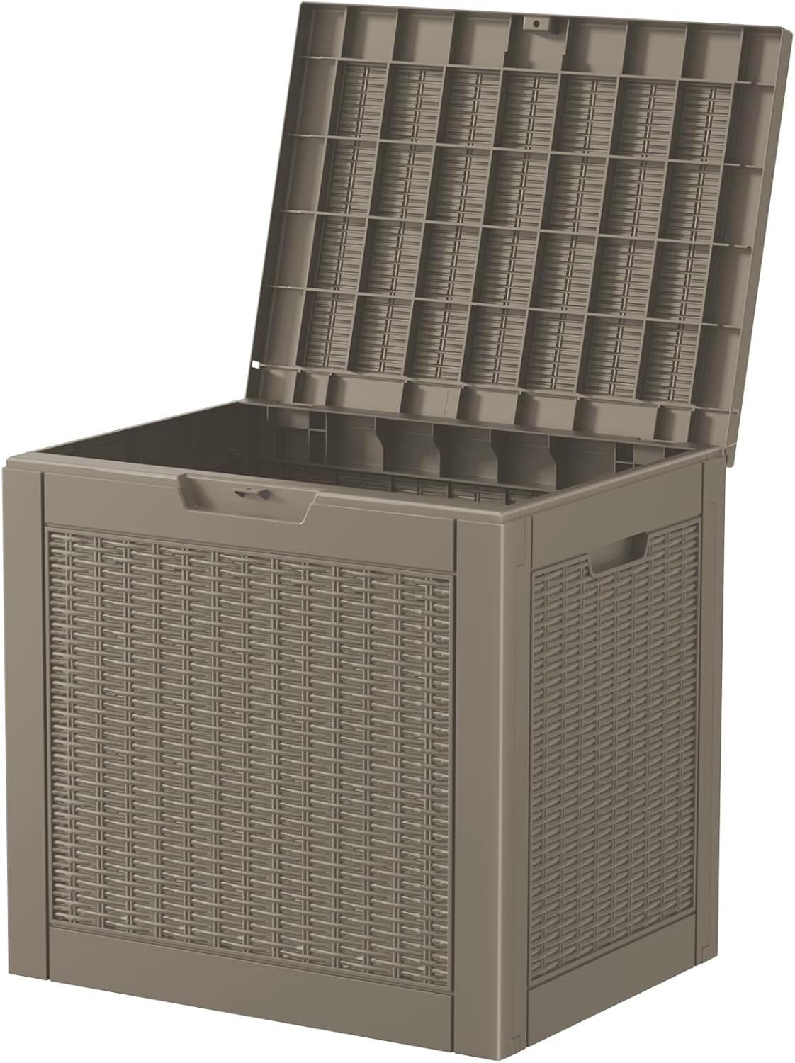 Vixzen 31 Gallon Resin Deck Box - Lockable Outdoor Storage for Patio Cushions, Garden Tools, Pool