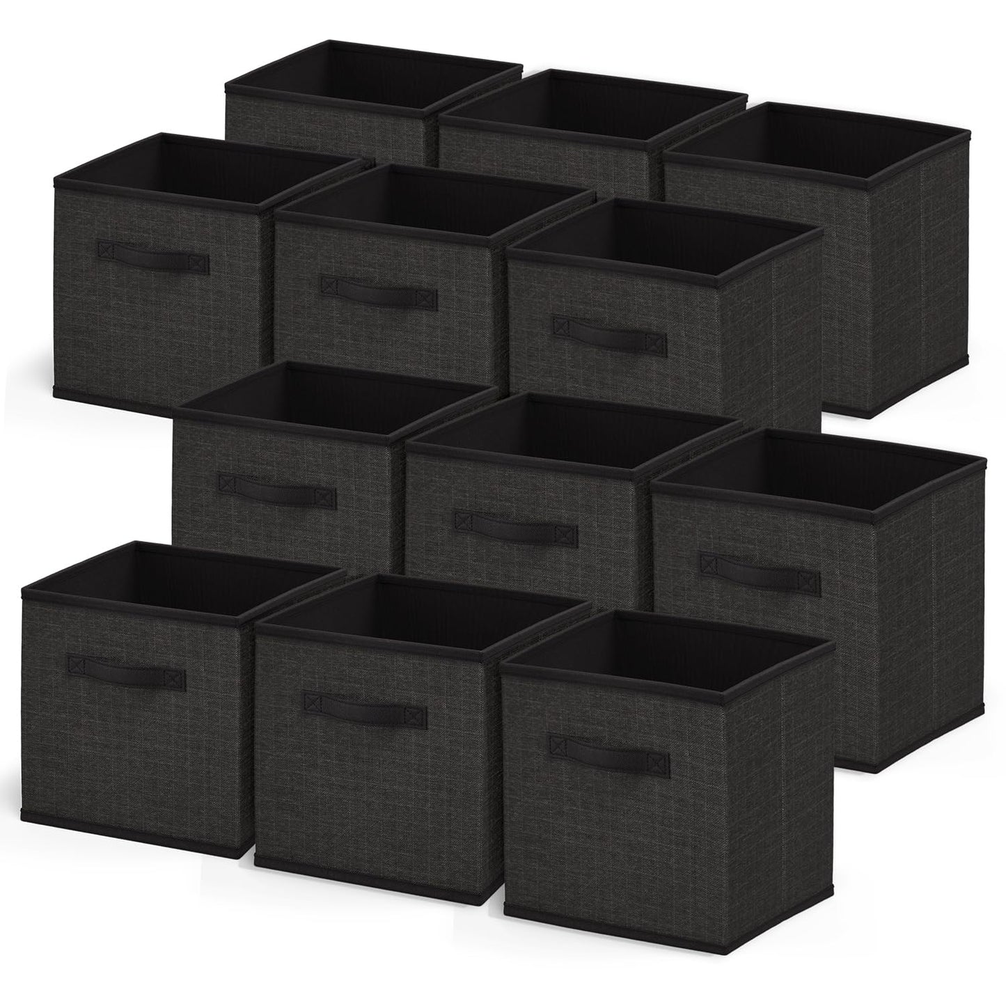 Nestl Foldable Storage Bins - 12 Cube Organizer With Handles for Closet, Bedroom, Playroom
